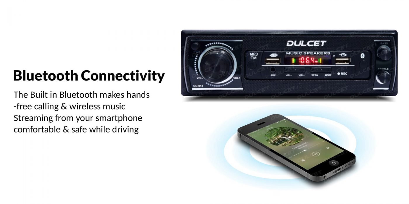 Dulcet DC-2020X Single Din Mp3 Car Stereo with Bluetooth Connectivity Image