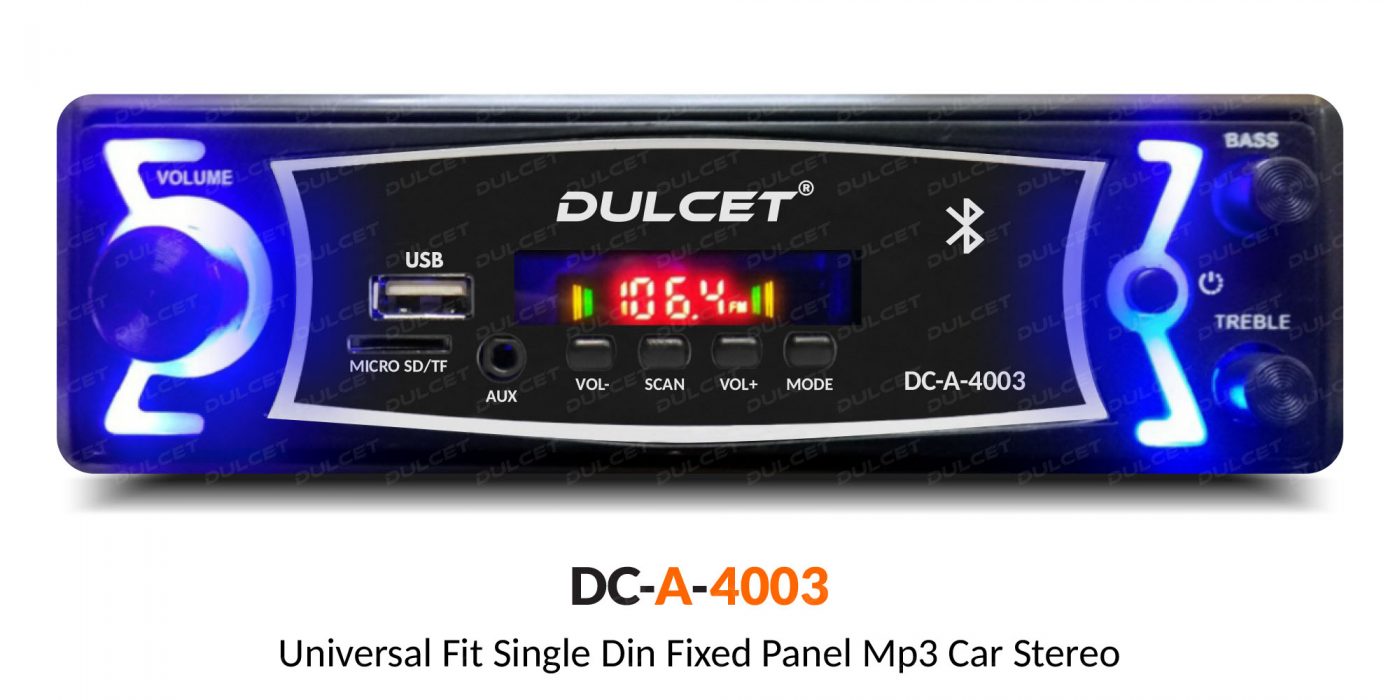 Dulcet DC-A-4003 Single Din Mp3 Car Stereo Hero Image